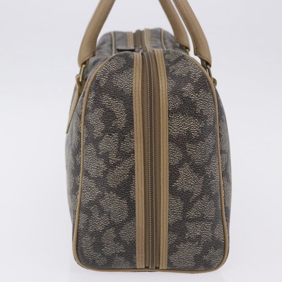 SAINT LAURENT Hand Bag PVC Leather Black Beige Auth 201308