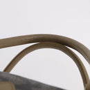 SAINT LAURENT Hand Bag PVC Leather Black Beige Auth 201308-8