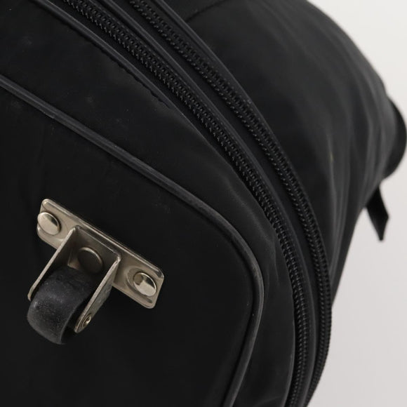 PRADA Boston Bag Nylon Black Silver Auth 201310