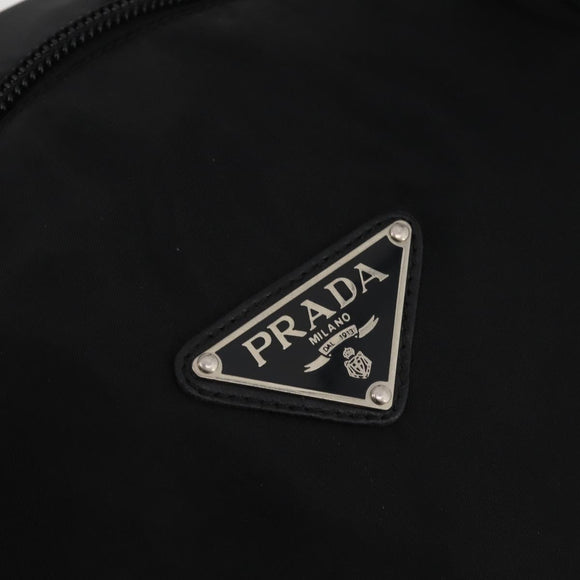 PRADA Boston Bag Nylon Black Silver Auth 201310