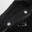 PRADA Boston Bag Nylon Black Silver Auth 201310-9
