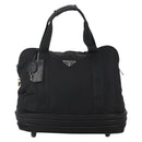 PRADA Boston Bag Nylon Black Silver Auth 201310-13