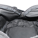 PRADA Boston Bag Nylon Black Silver Auth 201310-23