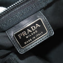 PRADA Boston Bag Nylon Black Silver Auth 201310-25