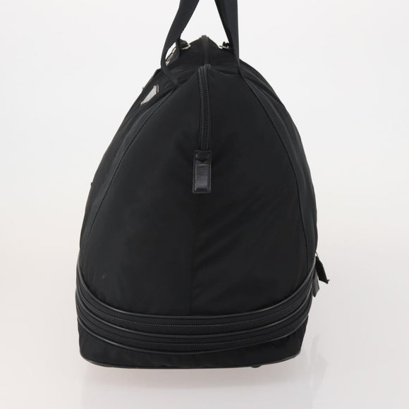 PRADA Boston Bag Nylon Black Silver Auth 201310