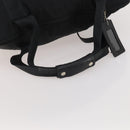 PRADA Boston Bag Nylon Black Silver Auth 201310-8