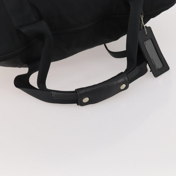 PRADA Boston Bag Nylon Black Silver Auth 201310