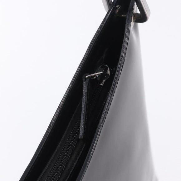 GUCCI Bamboo Hand Bag patent Black Silver 001 1998 Auth 201313