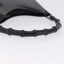 GUCCI Bamboo Hand Bag patent Black Silver 001 1998 Auth 201313-7