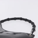 GUCCI Bamboo Hand Bag patent Black Silver 001 1998 Auth 201313-8