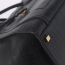 CELINE Luggage Phantom Shopper Hand Bag Leather Black Gold Tone Auth 201314V-14