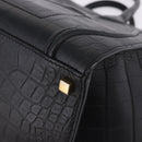 CELINE Luggage Phantom Shopper Hand Bag Leather Black Gold Tone Auth 201314V-15