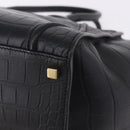 CELINE Luggage Phantom Shopper Hand Bag Leather Black Gold Tone Auth 201314V-9