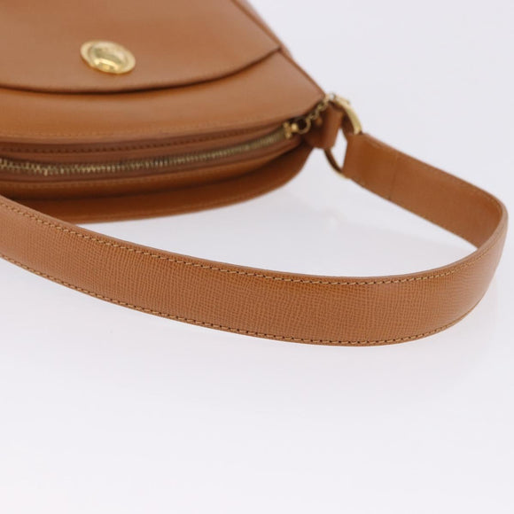 Christian Dior Hand Bag Leather Brown Gold Tone Auth 201316