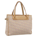 CELINE C Macadam Hand Bag Canvas Beige Gold Tone Auth 201317-1