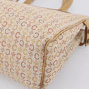 CELINE C Macadam Hand Bag Canvas Beige Gold Tone Auth 201317-10