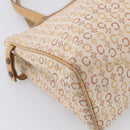 CELINE C Macadam Hand Bag Canvas Beige Gold Tone Auth 201317-14