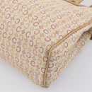 CELINE C Macadam Hand Bag Canvas Beige Gold Tone Auth 201317-15