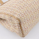CELINE C Macadam Hand Bag Canvas Beige Gold Tone Auth 201317-13