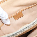CELINE C Macadam Hand Bag Canvas Beige Gold Tone Auth 201317-10