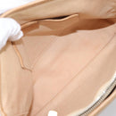 CELINE C Macadam Hand Bag Canvas Beige Gold Tone Auth 201317-15