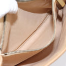 CELINE C Macadam Hand Bag Canvas Beige Gold Tone Auth 201317-20