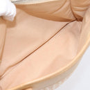 CELINE C Macadam Hand Bag Canvas Beige Gold Tone Auth 201317-21