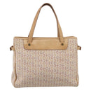 CELINE C Macadam Hand Bag Canvas Beige Gold Tone Auth 201317-3