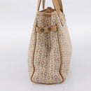 CELINE C Macadam Hand Bag Canvas Beige Gold Tone Auth 201317-4