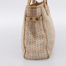 CELINE C Macadam Hand Bag Canvas Beige Gold Tone Auth 201317-5
