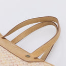CELINE C Macadam Hand Bag Canvas Beige Gold Tone Auth 201317-8