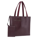 PRADA Tote Bag Leather Wine Red Auth 201318-1