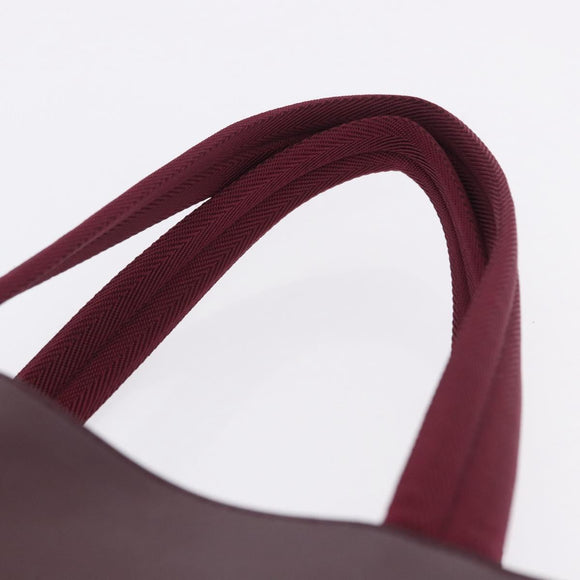 PRADA Tote Bag Leather Wine Red Auth 201318