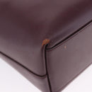 PRADA Tote Bag Leather Wine Red Auth 201318-15