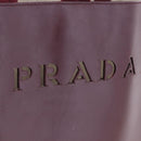 PRADA Tote Bag Leather Wine Red Auth 201318-17