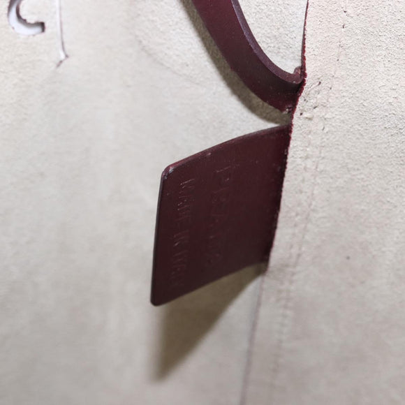 PRADA Tote Bag Leather Wine Red Auth 201318