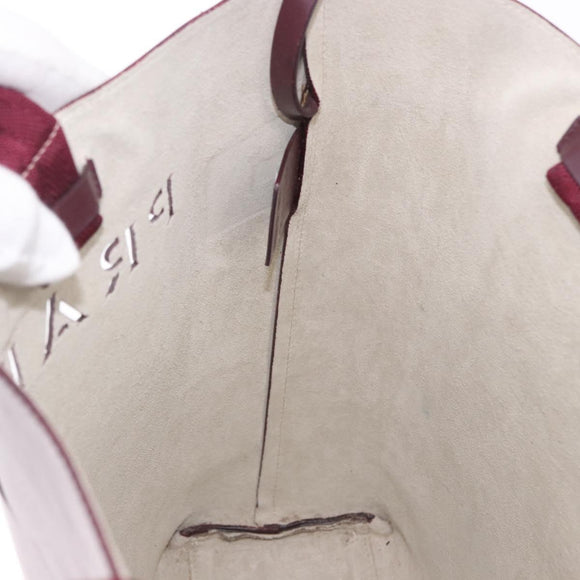 PRADA Tote Bag Leather Wine Red Auth 201318