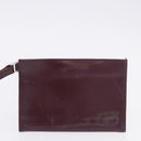 PRADA Tote Bag Leather Wine Red Auth 201318-24