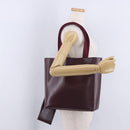 PRADA Tote Bag Leather Wine Red Auth 201318-30