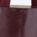 PRADA Tote Bag Leather Wine Red Auth 201318-4