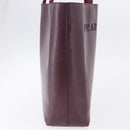 PRADA Tote Bag Leather Wine Red Auth 201318-6