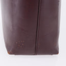 PRADA Tote Bag Leather Wine Red Auth 201318-7