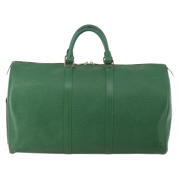 LOUIS VUITTON Epi Keepall 50 Boston Bag Green M42964 LV Auth 201319