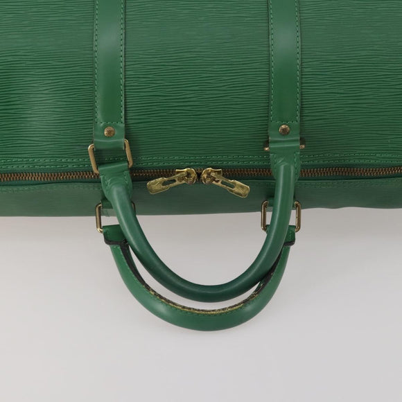 LOUIS VUITTON Epi Keepall 50 Boston Bag Green M42964 LV Auth 201319