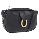 Christian Dior Trotter Shoulder Bag PVC Leather Black Gold Tone Auth 201320-1