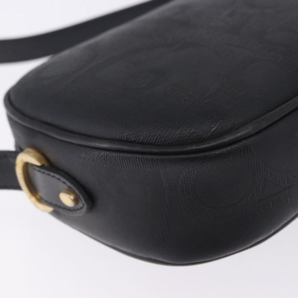 Christian Dior Trotter Shoulder Bag PVC Leather Black Gold Tone Auth 201320