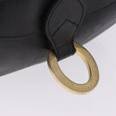 Christian Dior Trotter Shoulder Bag PVC Leather Black Gold Tone Auth 201320-20