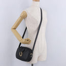 Christian Dior Trotter Shoulder Bag PVC Leather Black Gold Tone Auth 201320-24