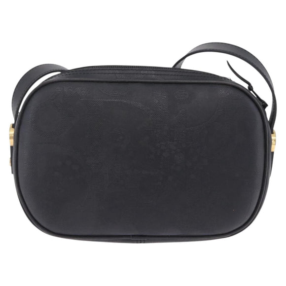 Christian Dior Trotter Shoulder Bag PVC Leather Black Gold Tone Auth 201320