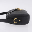 Christian Dior Trotter Shoulder Bag PVC Leather Black Gold Tone Auth 201320-5